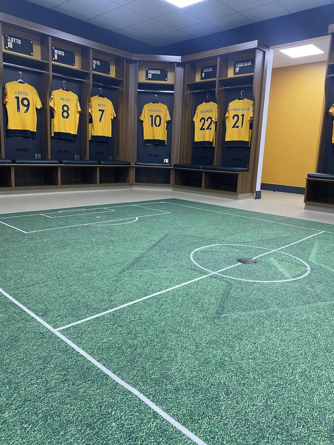 photographer TimLarge sports  photo. wolves home team changing room.