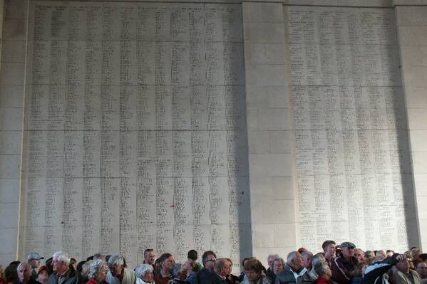 photographer Bitten by the Bug travel  photo. the menin gate is a war memorial on the eastern edge of the town of ypres in flanders  it was officially unveiled on 24th july 1927  carved on its walls are the names of 54395 soldiers of the british empire forces 
